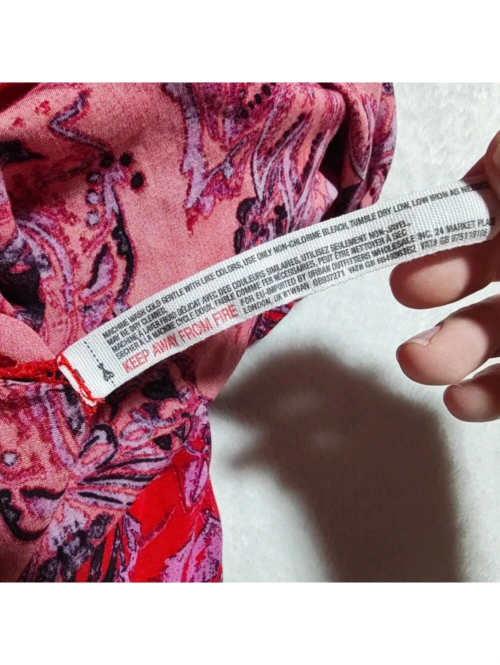 Free People Intimately red and purple paisley tiered flowy mini dress